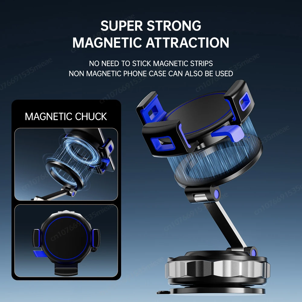 Universal 360° Rotating Magnetic Car Phone Mount with Vacuum Suction