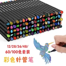 Stylo Gel de couleur à eau, 0.4 seringues de stylos 12 à 100 couleurs, crochet artistique, conception de ligne, stylo de peinture