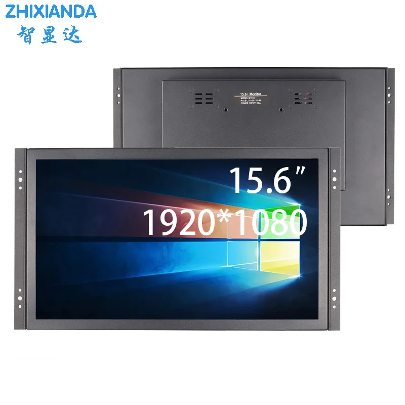 

Zhixianda 15.6 Inch 1920*1080 Capacitive Touch Screen Open Frame Monitor Industrial Embedded LCD With VGA HDMI BNC AV USB Port