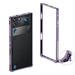 Enhanced Aluminum Alloy Cooling Bumper Case, Metal Frame with Superior Protection for ZTE nubia RedMagic 9 Pro+ (Purple)