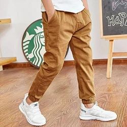Youth Cotton Casual Sports Trousers - Spring/Autumn Collection - 5T(Size 120) (Khaki)