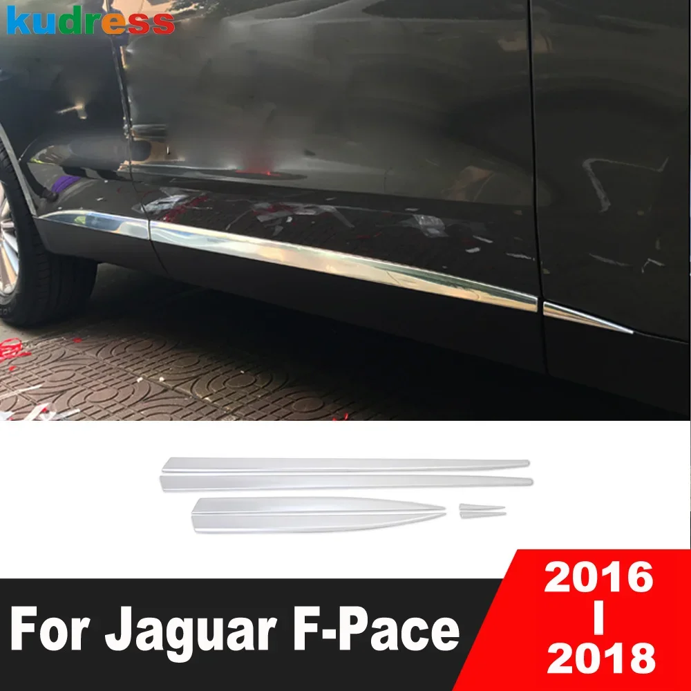 

For Jaguar F-Pace 2016 2017 2018 Matte Car Side Door Body Trim Door Panel Streamer Molding Garnish Strips Exterior Accessories