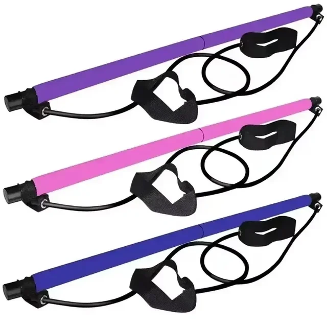 Portable Yoga Pilates Bar Stick with Resistance Band Home Gym Muscle Toning Bar Fitness Stretching Sports Body Workout Exercise 3