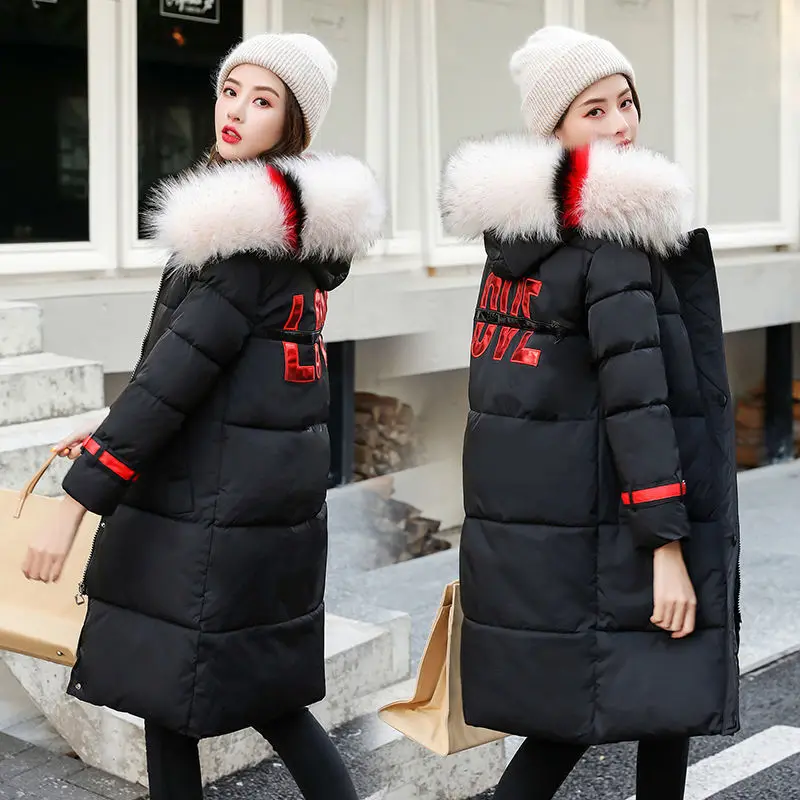 Chaqueta con bolsillo grande para mujer, Parka con capucha piel falsa, abrigo grueso y cálido de alta calidad, ropa de invierno|Parkas| - AliExpress