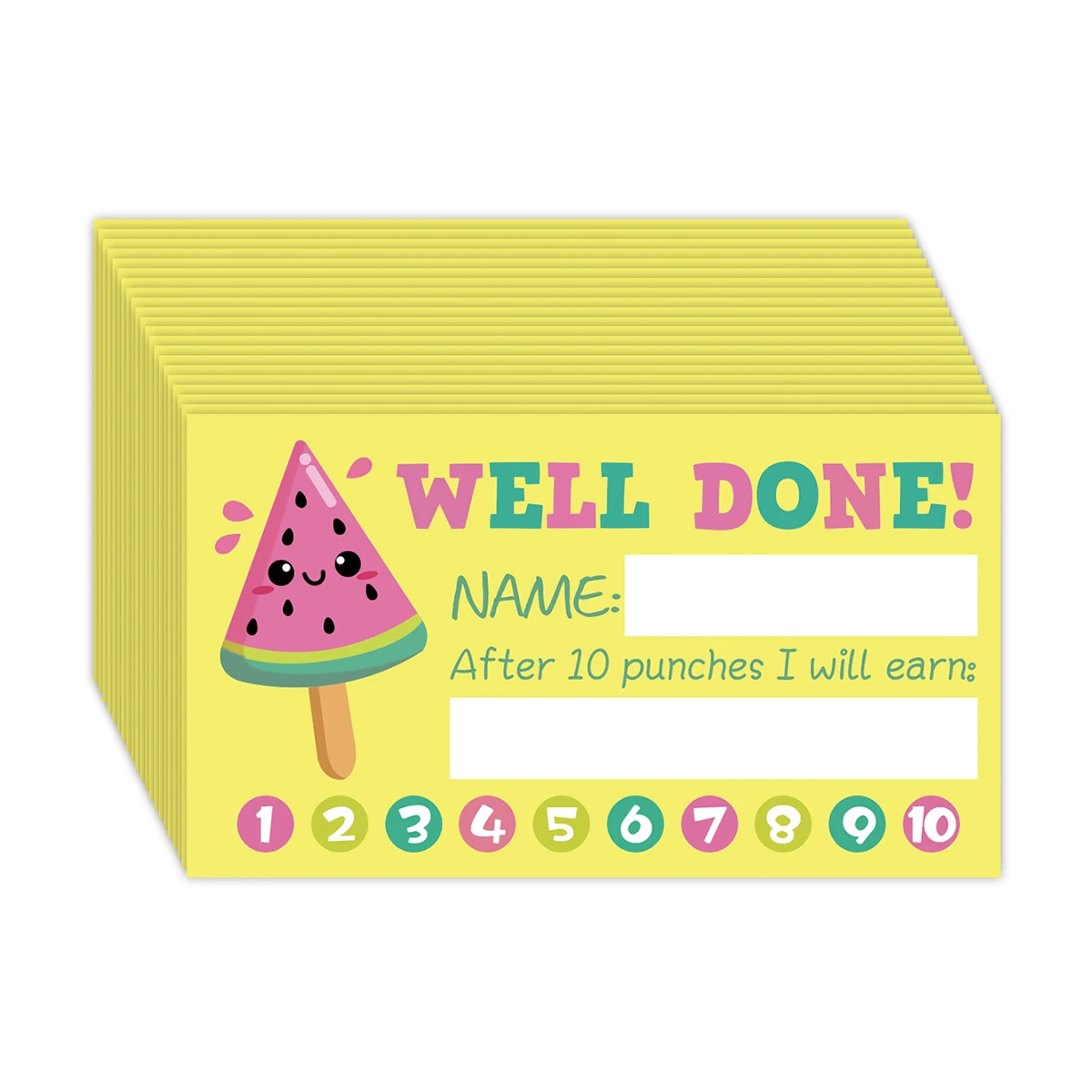 كارتون مكافأة حافز لكمة بطاقات ، مناسبة للأطفال ،...