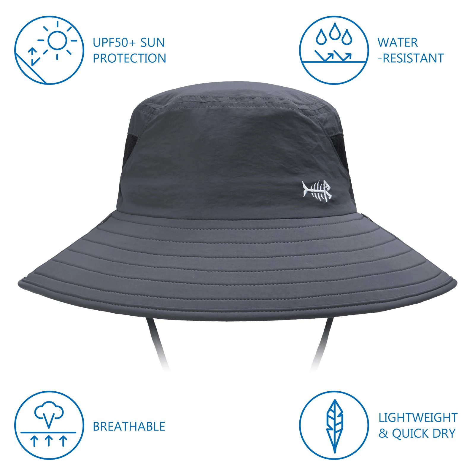 Bassdash UPF 50+ Breathable Sun Hat with Removable Face Cover and Neck Flap  Unisex Water Resistant Wide Brim Bucket Hat