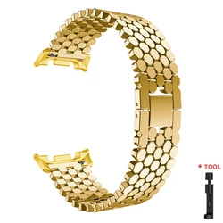 Elegant Metal Alloy Bracelet for Women - Stylish Watch Wristband Strap (Gold)