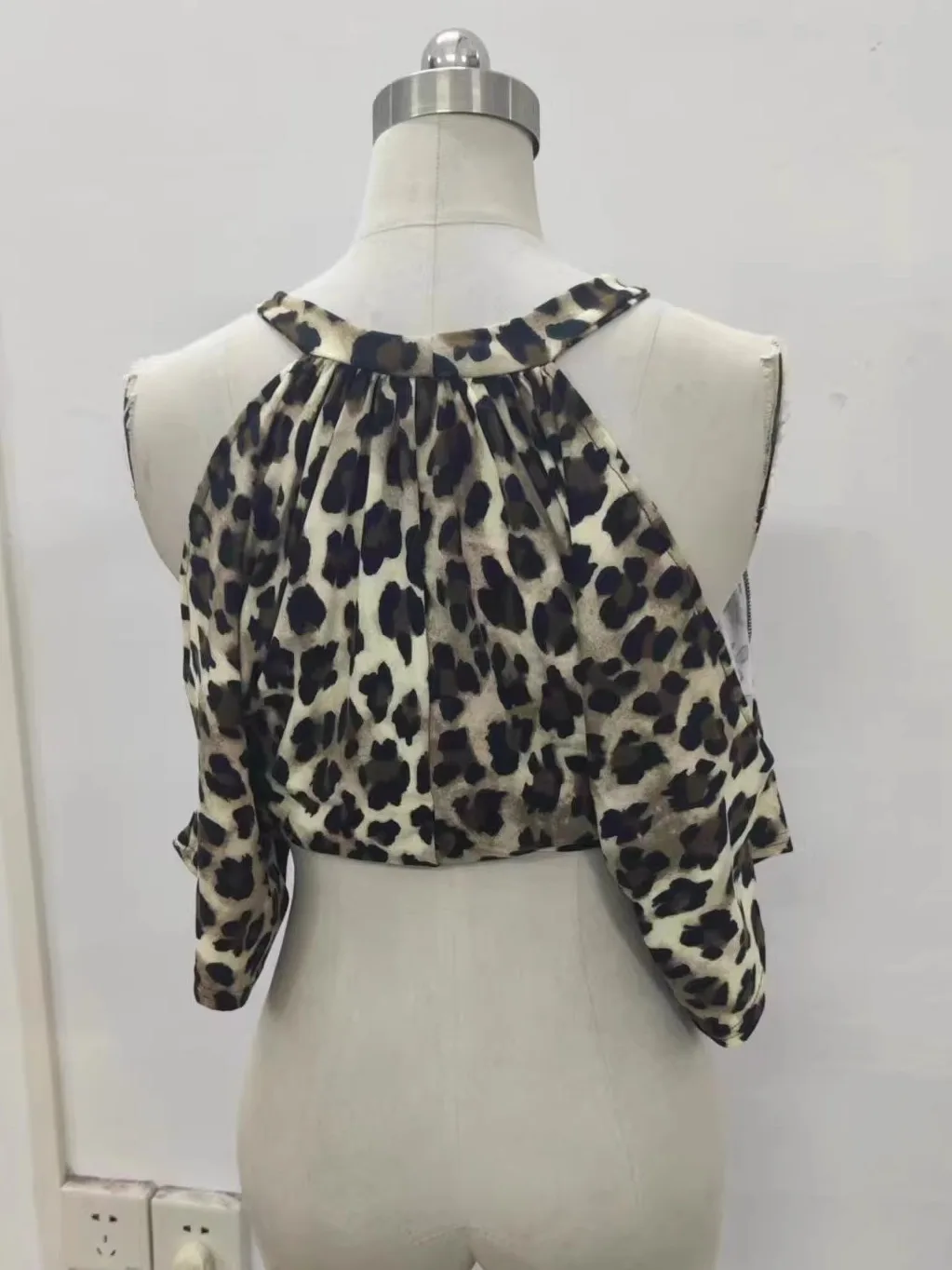 Belly Dance Top Leopard Print oulder Bared Slimming Dancewear Eastern Dance Class orm Women's Fitn Sportswear