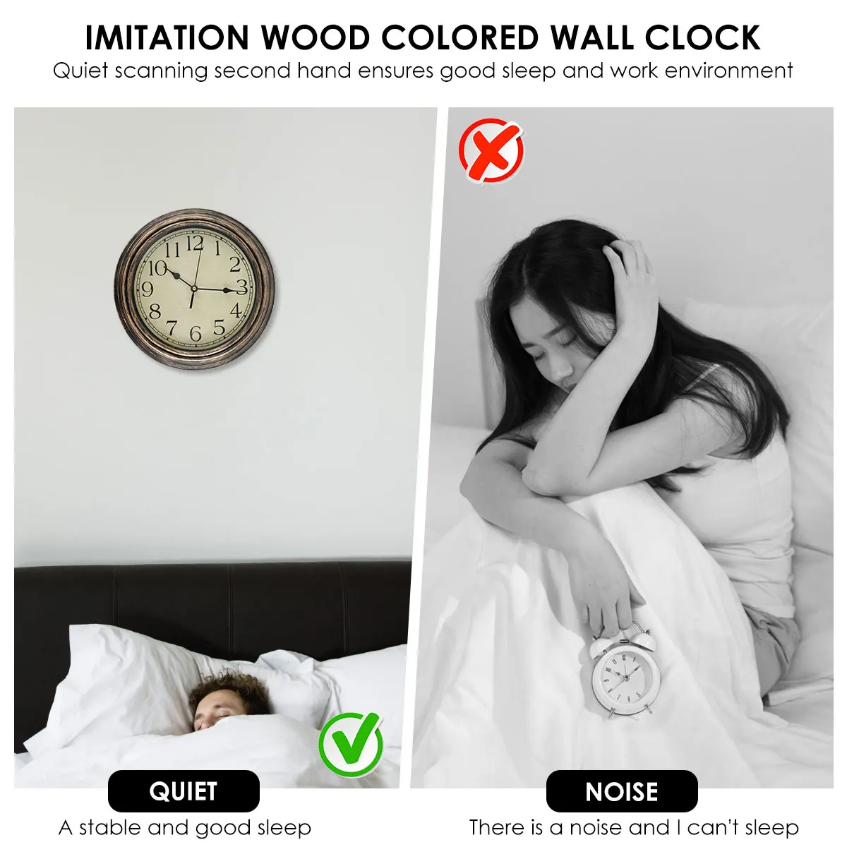 Vintage-Inspired Silent Wall Clock
