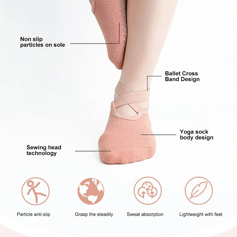 Pairs Yoga Socks Women Bandage Ballet Dance Cotton Pilates
