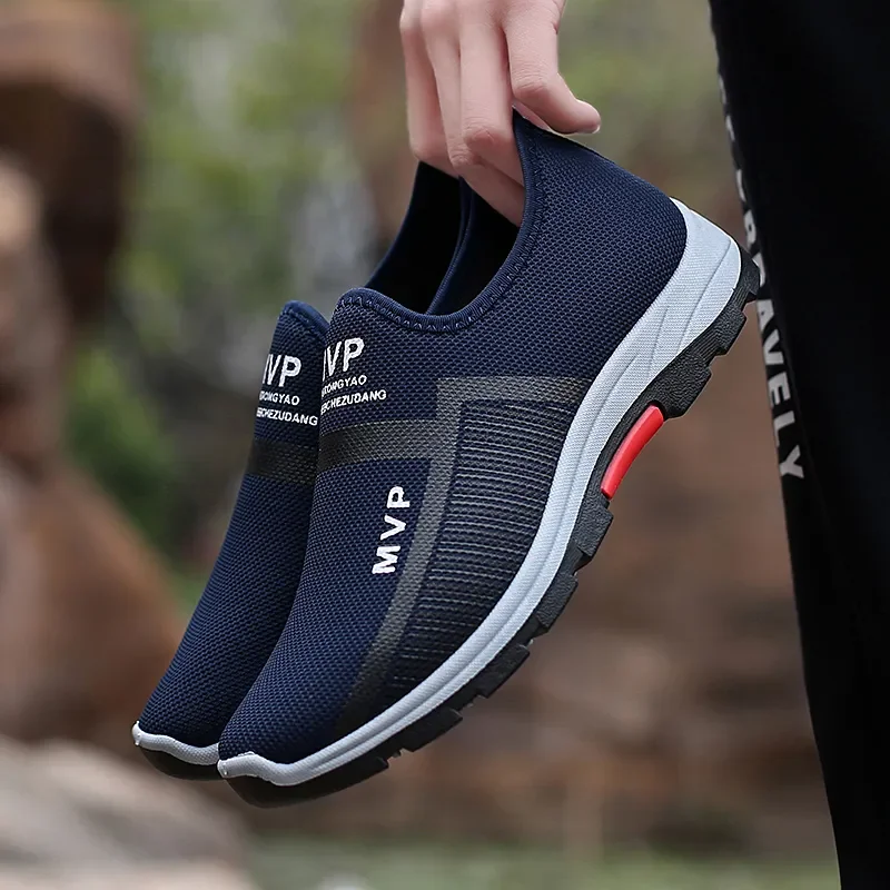 Mens Loafers Zapatillas Hombre Summer Mesh Men Shoes Lightweight Sneakers Men Fashion Casual Walking Shoes Breathable Slip on