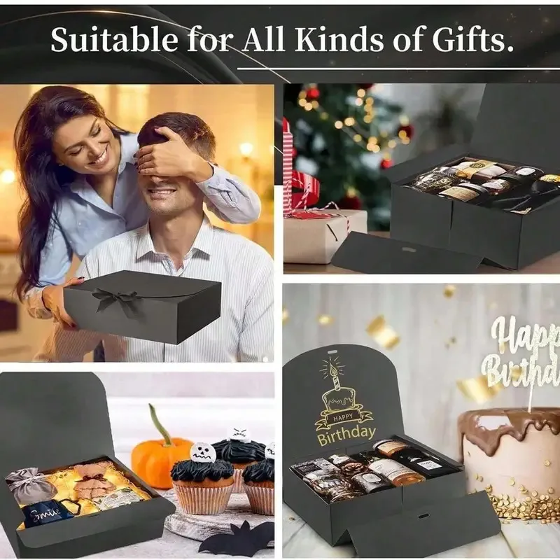Elegant Black Gift Box with Ribbon