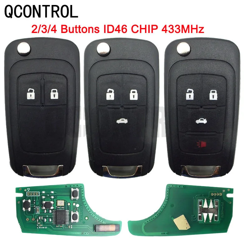 

QCONTROL Remote Car Key 433MHZ ID46 For Chevrolet For Opel Vauxhall Astra J Corsa E Insignia Zafira C 2009-2015