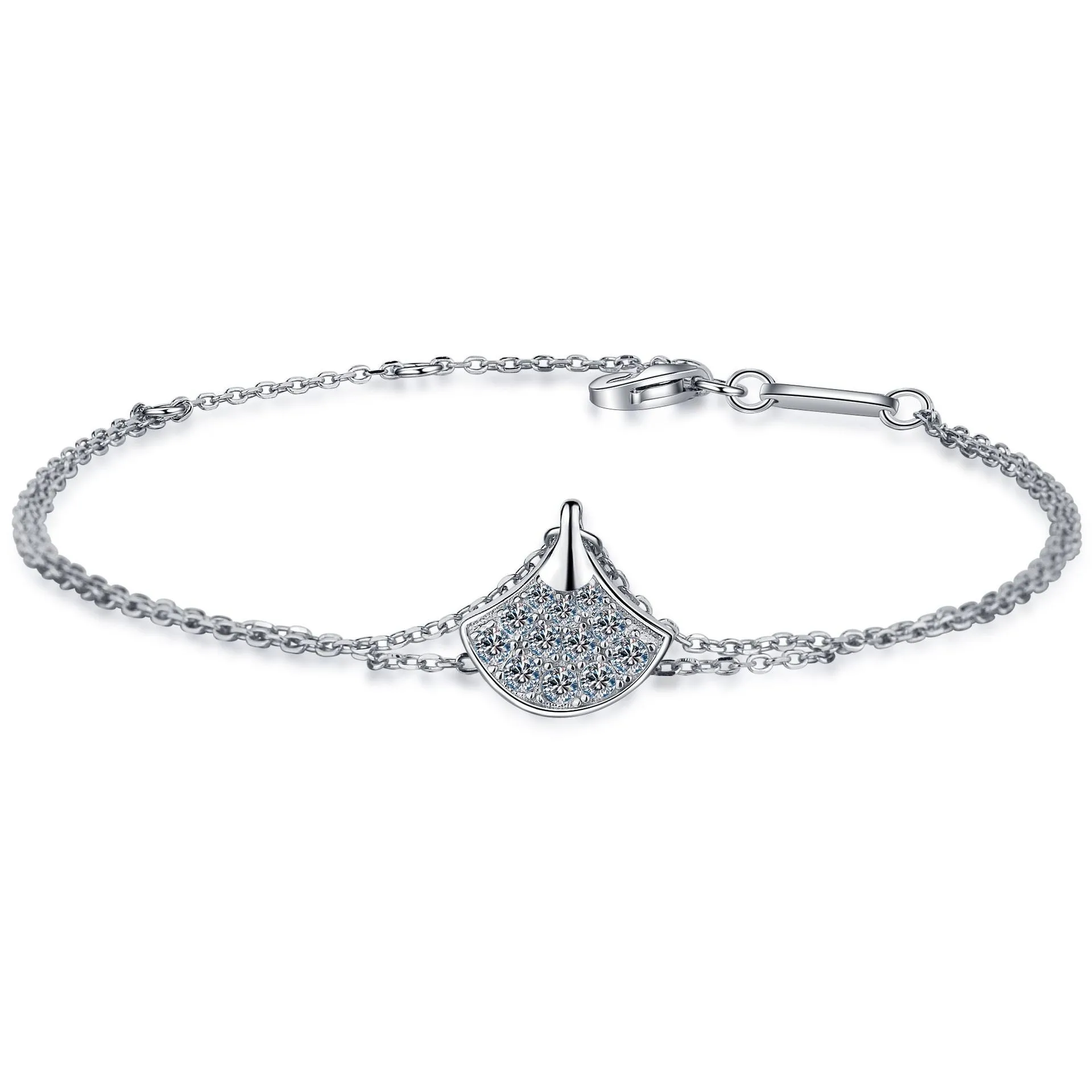 

AZ234-SLefei Fashion Fine Luxury Classic 0.57ct Moissanite Skirt Dress Bracelet For Women 925 Sterling Silver Party Jewelry Gift