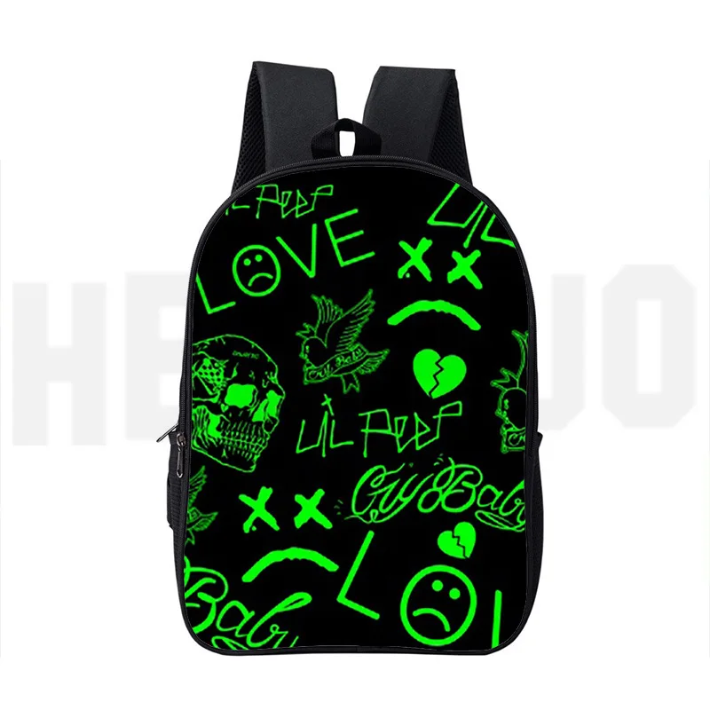 

College Anime Rapper Lil Peep Backpacks Large Capacity Teenager 16 Inch Laptop Sport Knapsack 3D Lil Peep Schoolbags for Student