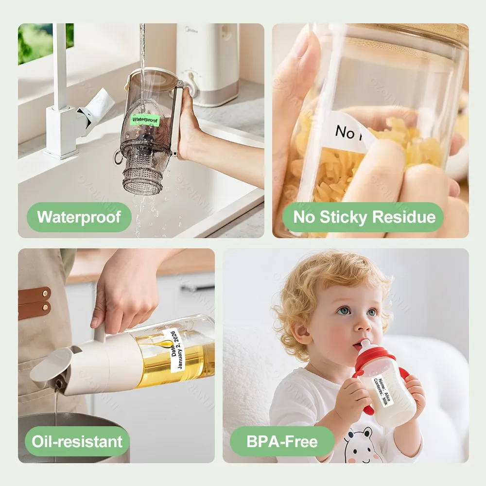 Marklife 열전사 라벨 프린터용 라벨 용지 P15,P12,D30,M110,M220,M1,가정용용 접착 스티커 열전사 테이프 종이 롤