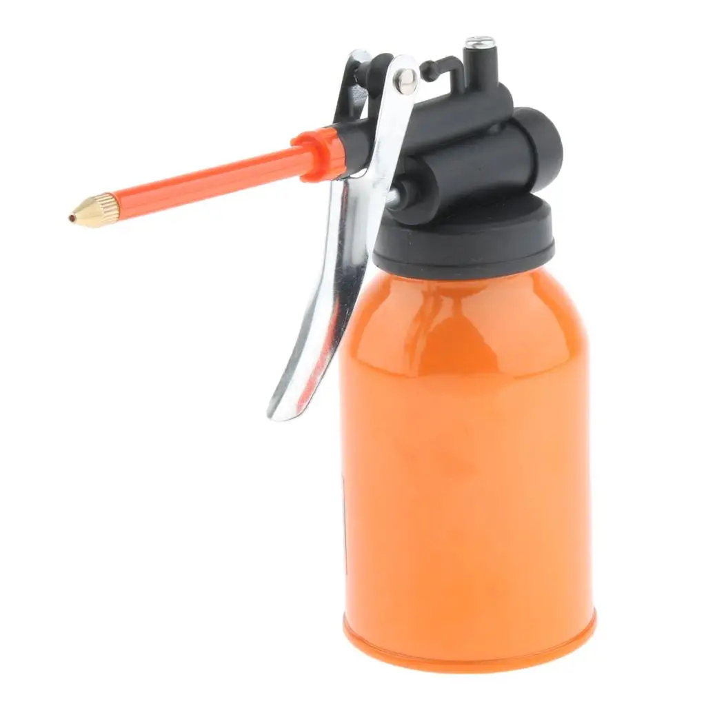 250ml Steel High Pressure Hand Pump Oiler Oil Pot Spray Can, Suitable lubricating oil, grease