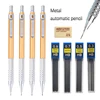 0.3 0.5 0.7 0.9mm Golden Low Center of Gravity All Metal Automatic Pencil Art Sketch Drawing Office Writing Stationery Supplies 1