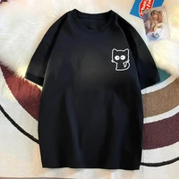 Femme décontracté impression col rond manches courtes T-Shirt 2025 nouvelle tendance d'été tout-match lâche dessin animé pull haut T-Shirt femmes vêtements 4