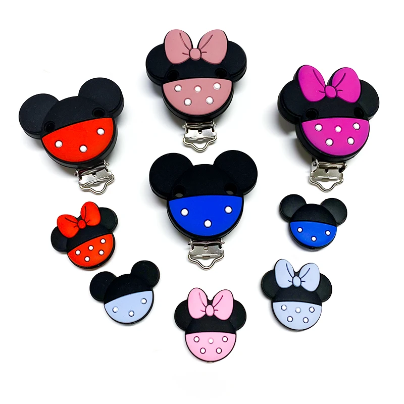 1set Mouse Shape Silicone Clamps Clips DIY Pacifier Chain Nipple Holder-pacifier clip,pacifier chain,pacifier accessories,baby silicone accessories
