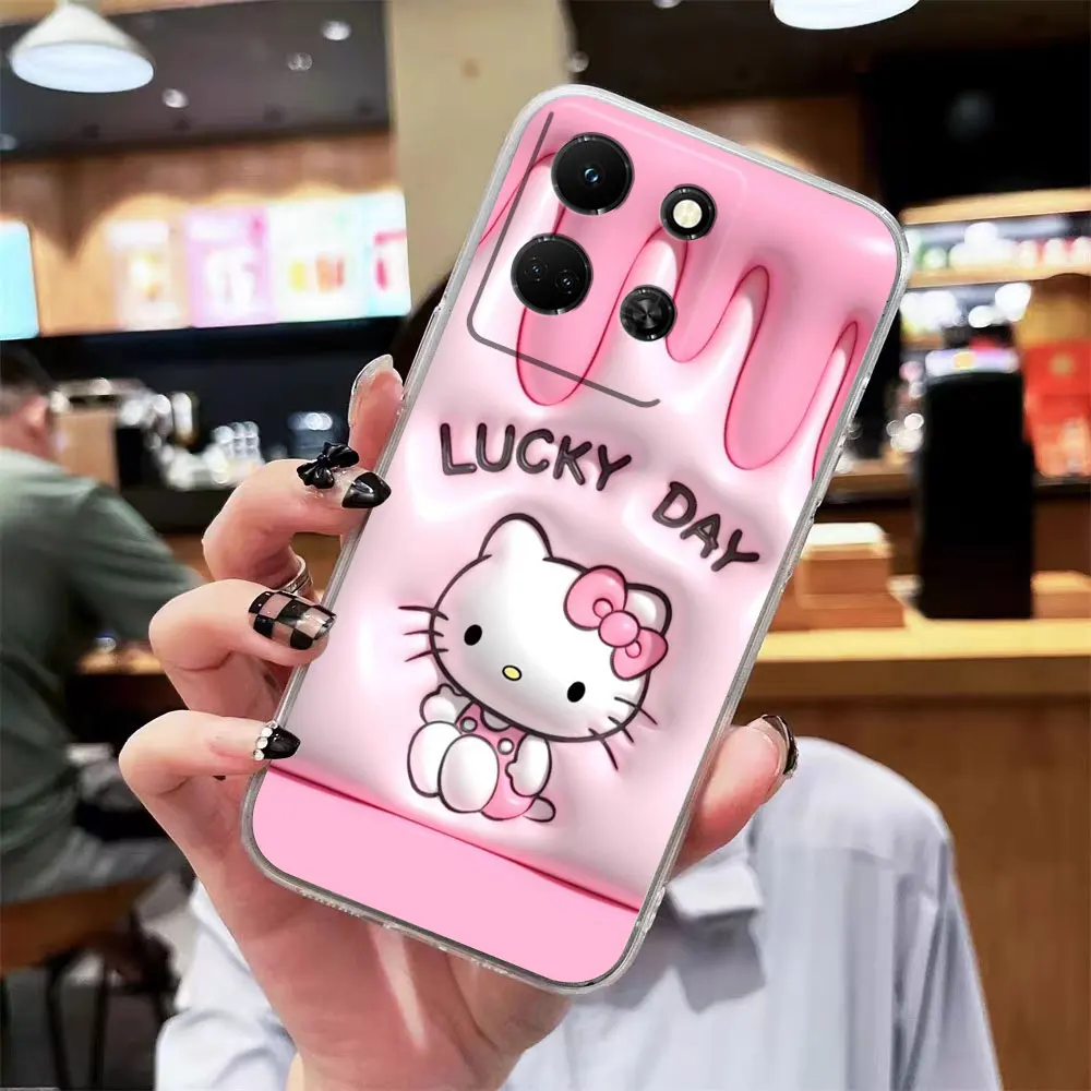 thumbnail image 1 of Clear Phone Case For Infinix NOTE 10 11 12 30 30i SMART 4 5 6 7 ZERO CAMON 19 20 PRO Case Funda Anime Hello K-kitty K-Kuromi, 1 of 5