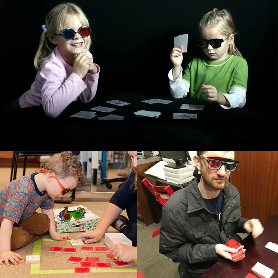 1 Set Red/Green Poker Anti-Suppression Vision Amblyopia Strabismus Trainer Traning Tools