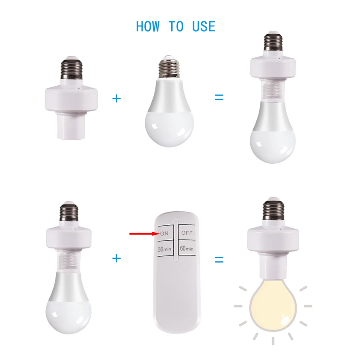 E27 lamp holder wireless remote control with 60min 30min E27 110V / 220V  power switch socket remote timing switch lights