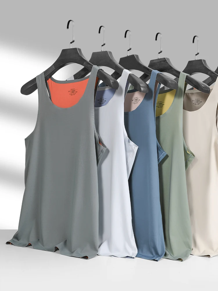 Men's seamless vest breathable slim youth sports foundation hurdle I loose summer thin halter undershirt men underwear cotton vest men undershirt short sleeve undershirt sports sleeveless vest cotton sleeveless t shirt
