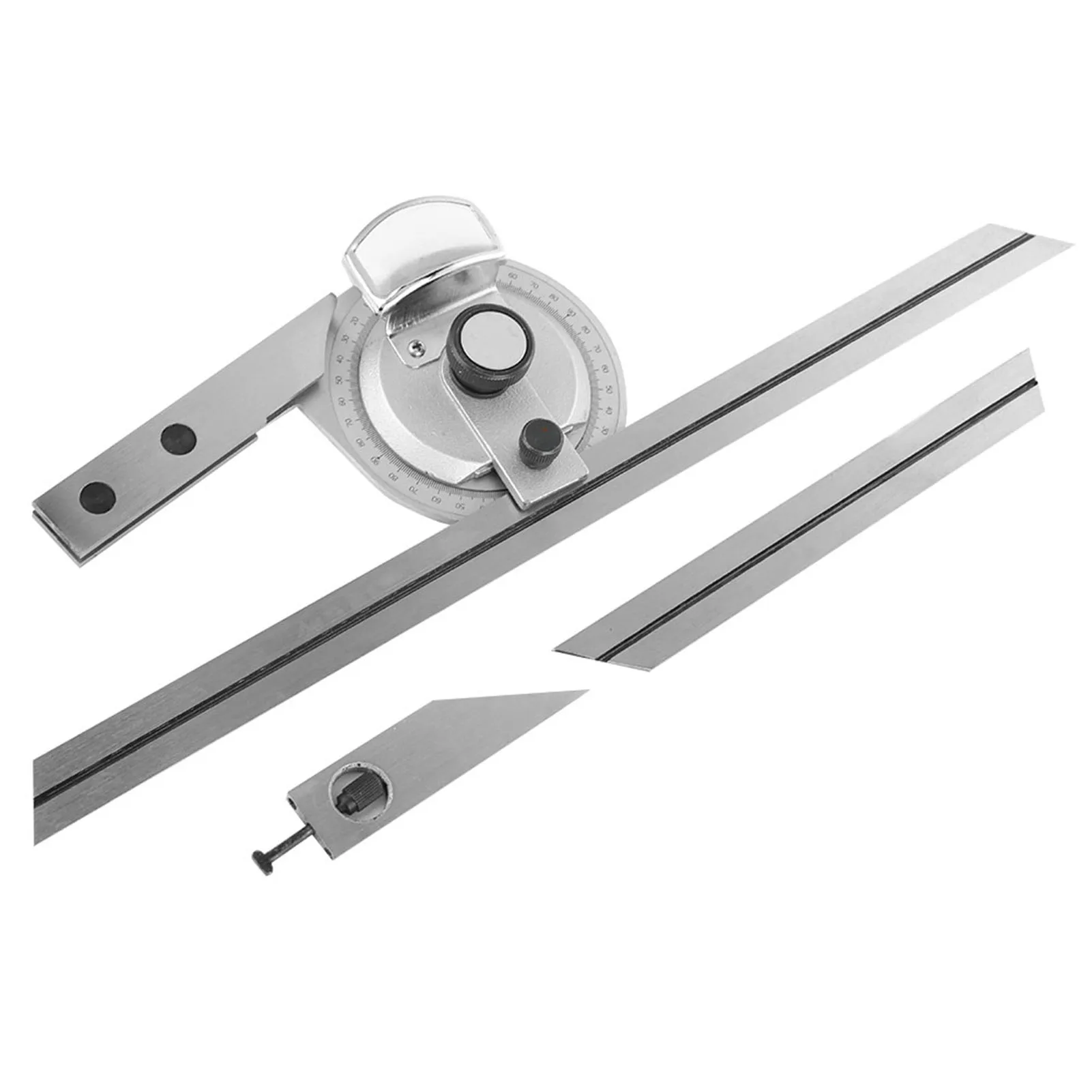 360 Degree Steel Universal Bevel Protractor Angle Finder Measuring Ruler W/ Magnifying Glass 360 Degree Protractor