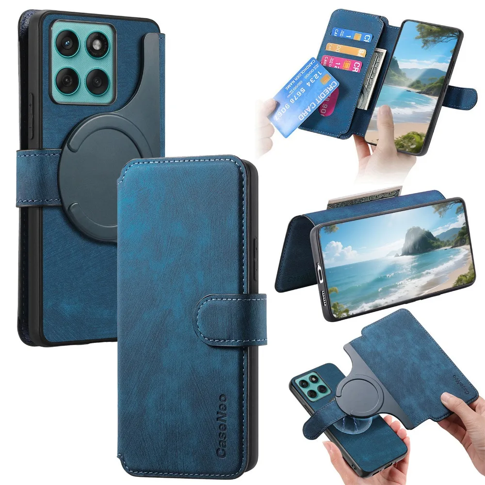 Deluxe Detachable Leather Flip Cover with Magnetic Closure