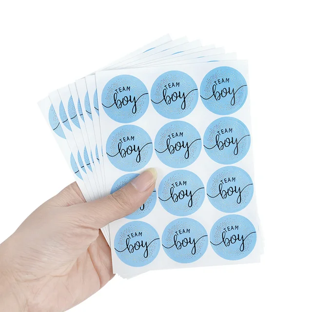 120 Adesivi Gender Reveal Party - Team Boy E Team Girl, Stelle 5 Cm, Per Baby Shower - Foto 4