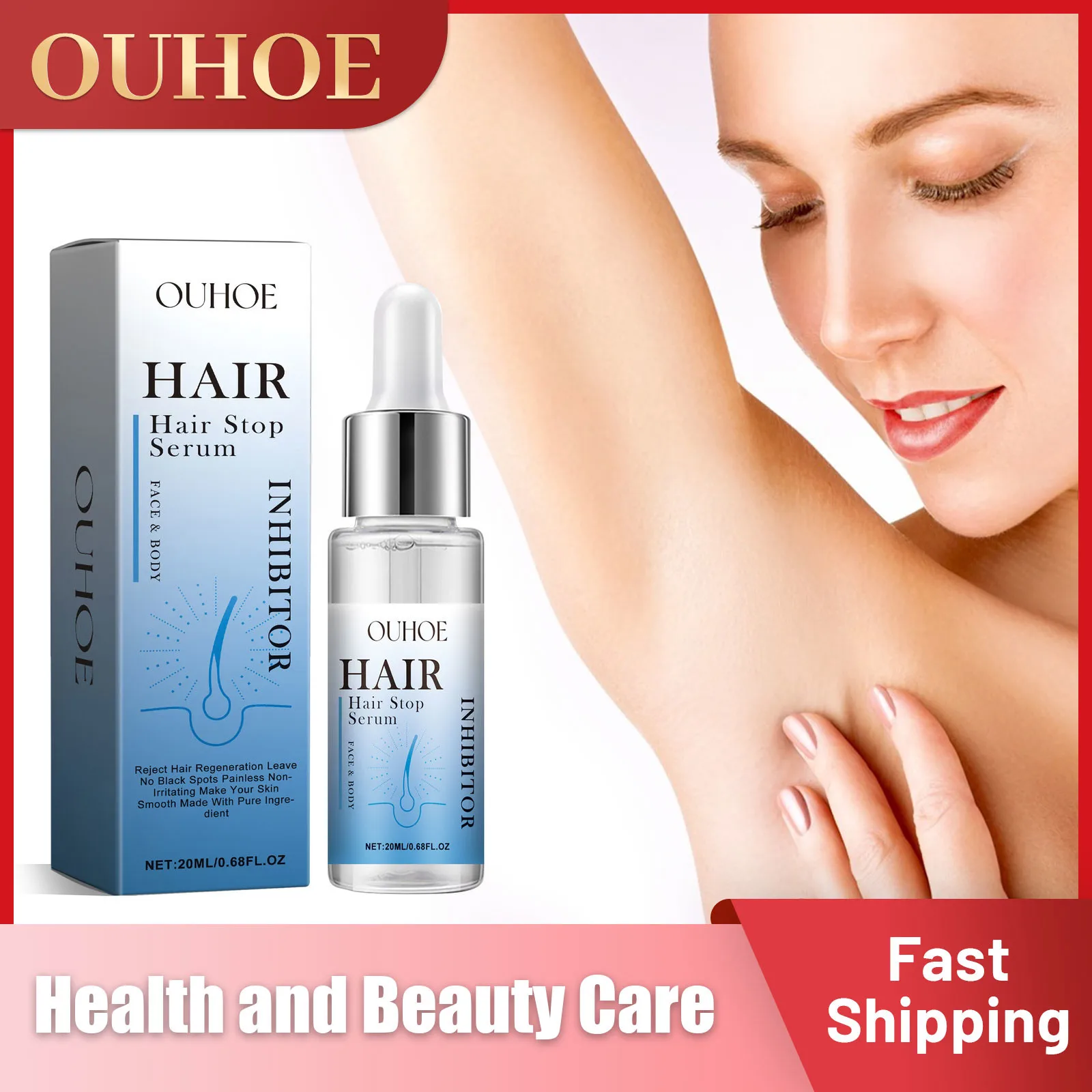 

Permanent Hair Inhibition Woman Serum Restrain Armpit Leg Arms Stop Hair Growth Painless Moisturizing Depilatory Body Skin Care