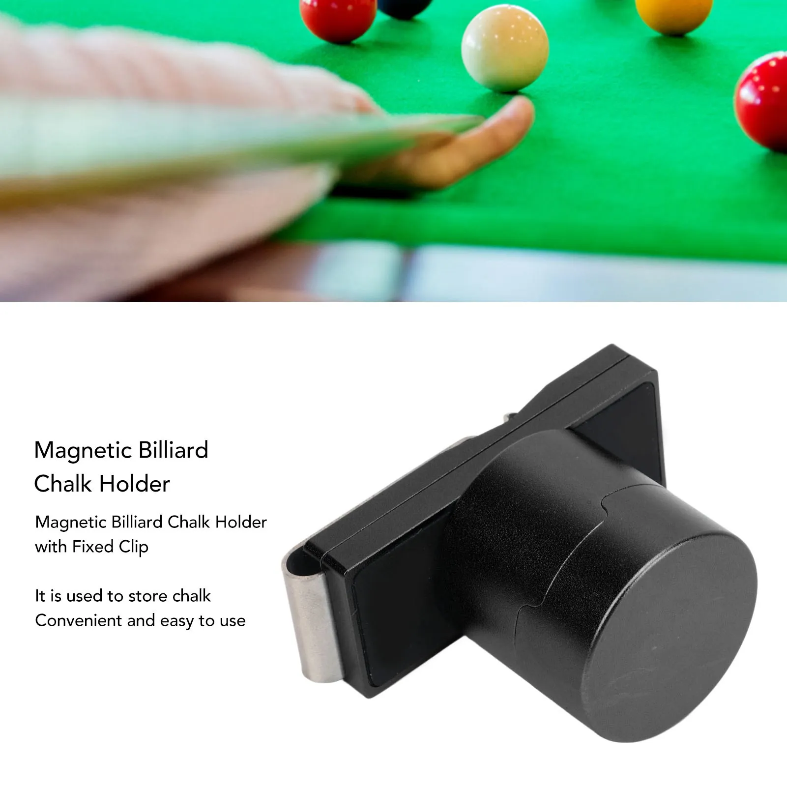 Pool Cover Holder Magnetic Pool Cue Chalk Holder With Quiet Belt Clip - Octagonal Aluminum Billiards Accessory Magnetic Pool Cue Chalk Holder Octagonal Aluminum Belt Clip