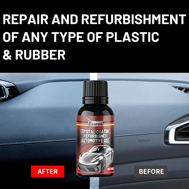 1pc Crystal coating for automotive use, plastic repair and retreading agent for black automotive interiors, repair coating 5