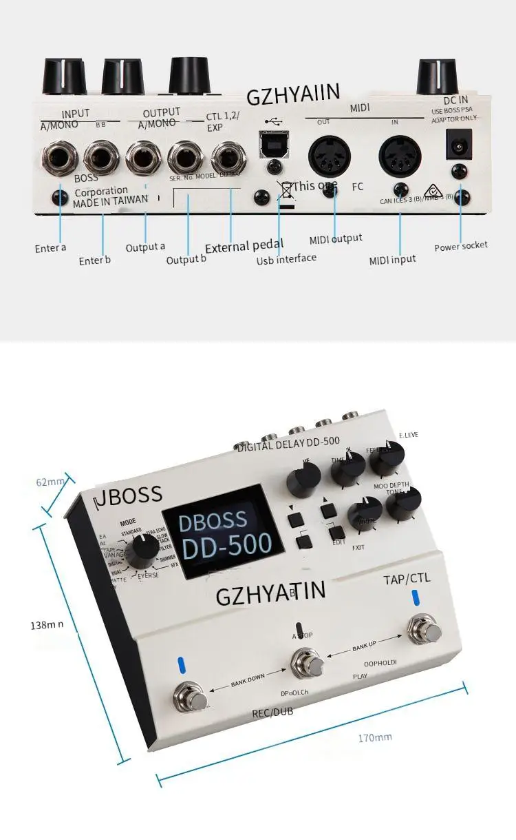 

Новинка, электронная гитара BOSS DD-500 DD500, цифровое устройство с эффектом задержки, устройство с одним эффектом лихорадки