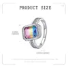 Summer 2024 New 925 Silver Rainbow Stone Cherry Blossom Ring Fashion Jewelry Anniversary Gift For Women 4
