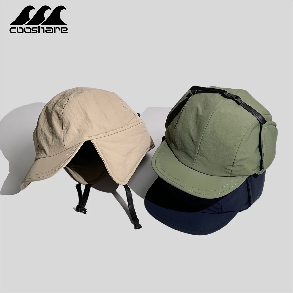 

Ski Cap Winter Waterproof Clip Cotton Russian Cap Men Women Riding Warm Windproof Ear Protection Cap short-brim Flight Cap