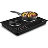 Hot plate, 1800W electric burner dual hot plate, used for cooking countertop burner, with temperature control, portable 1