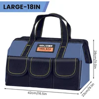 18 Inch Multifunctional Tool Bags 1680D Oxford Cloth Electrician Bags Waterproof and Wear-Resistant High Capacity Storage Bags 2