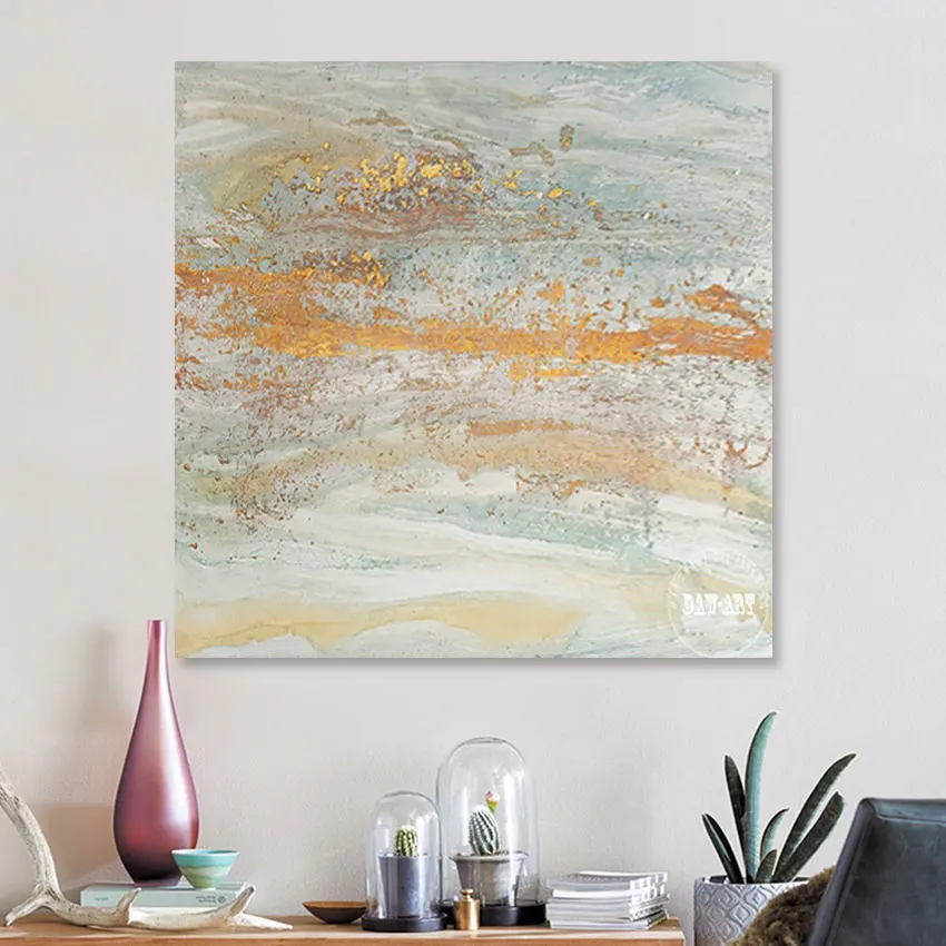 

100% Handmade Gold Foil Abstract Idea Oil Painting Wall Restaurant Art Hand Picture Canvas Artwork Bedroom Decoration Unframed