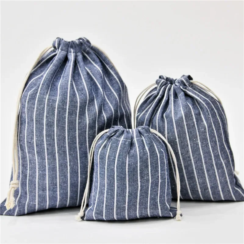 Package Pocket Storage Organizer Bag Cotton Fabric Drawstring Cosmetic Towel Cloth Stroage Bags Toiletry Bag Case 2