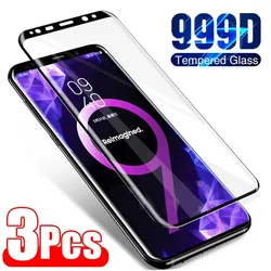 Premium Tempered Glass Full Cover Screen Protector - 3 Pack for 3 Pcs (Samsung S9 Plus)