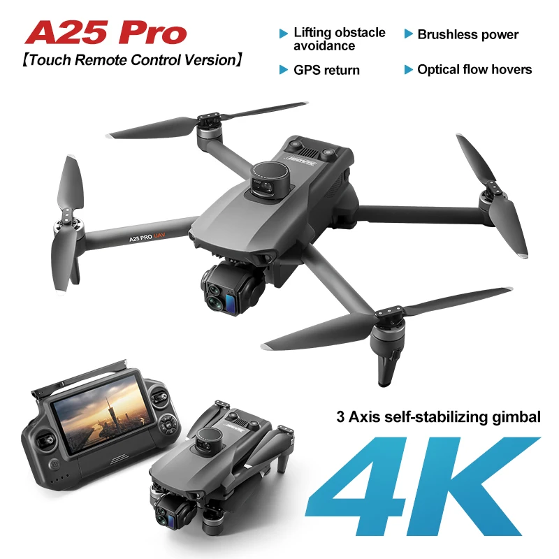 Drone di fascia alta A25PR sistema touch screen gimbal a tre assi 8k stabilizzazione meccanica a tre assi gimbal elettronico anti-vibrazione - immagine 5