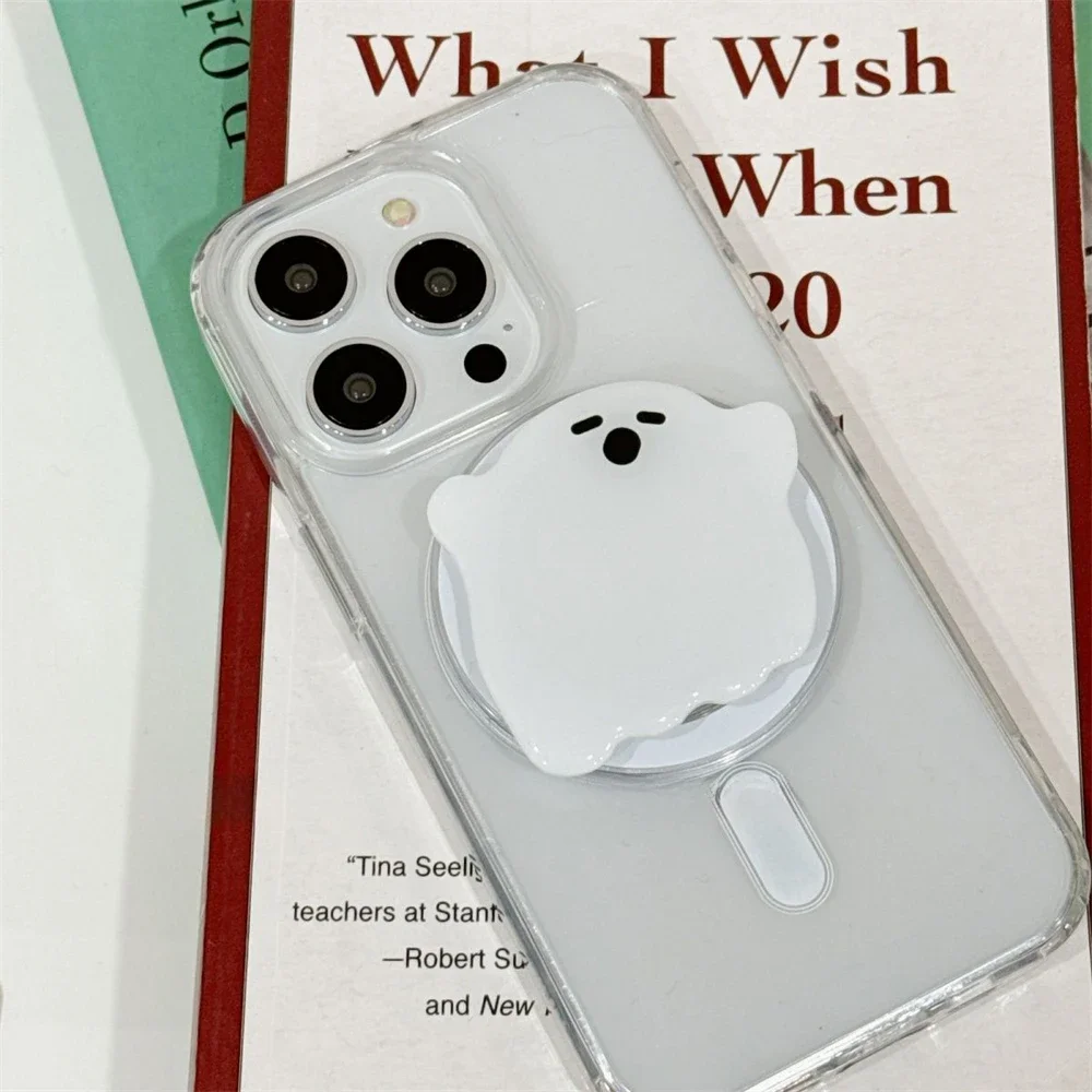 INS Cute Funny Halloween Ghost Magnetic Holder Grip Tok Griptok Phone Stand Holder Support for IPhone for Pad Magsafe Smart Tok