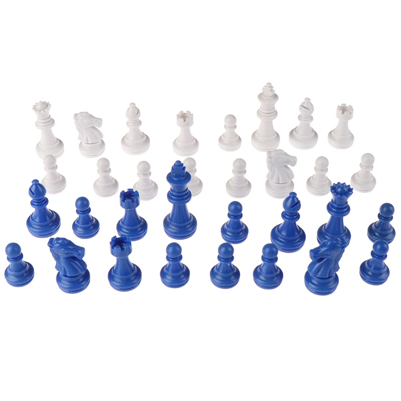 Medieval Chess PS Blue And White Set 35cm Leather Chessboard Chess Games For Adults Travel Pieces Board Games Kids Toy