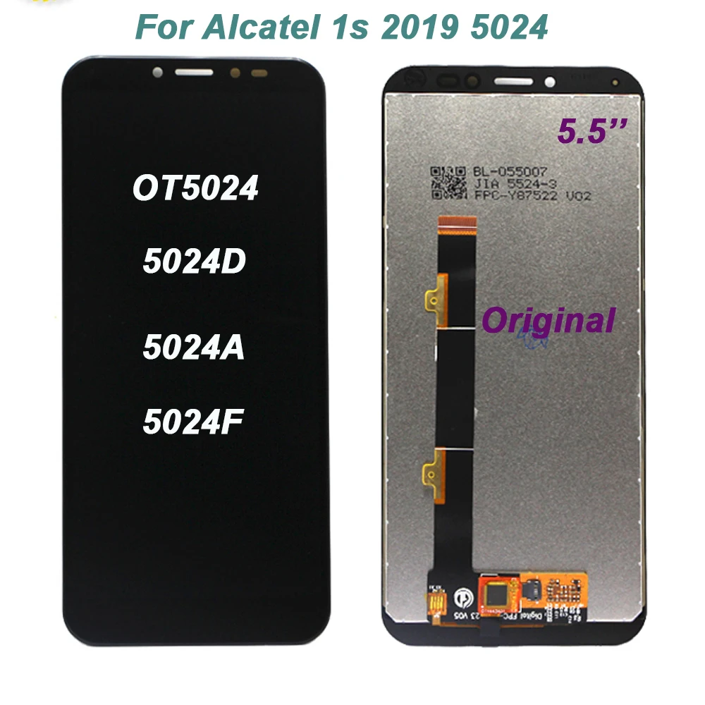 

5.5" Original LCD Display For Alcatel 1S (2019) 5024 5024A 5024D 5024I 5024J 5024F Touch Screen Digitizer Assembly Replacement