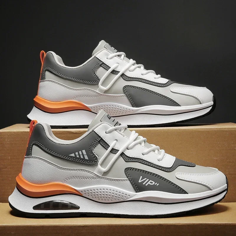 

Кроссовки мужские кожаные на шнуровке, на осень