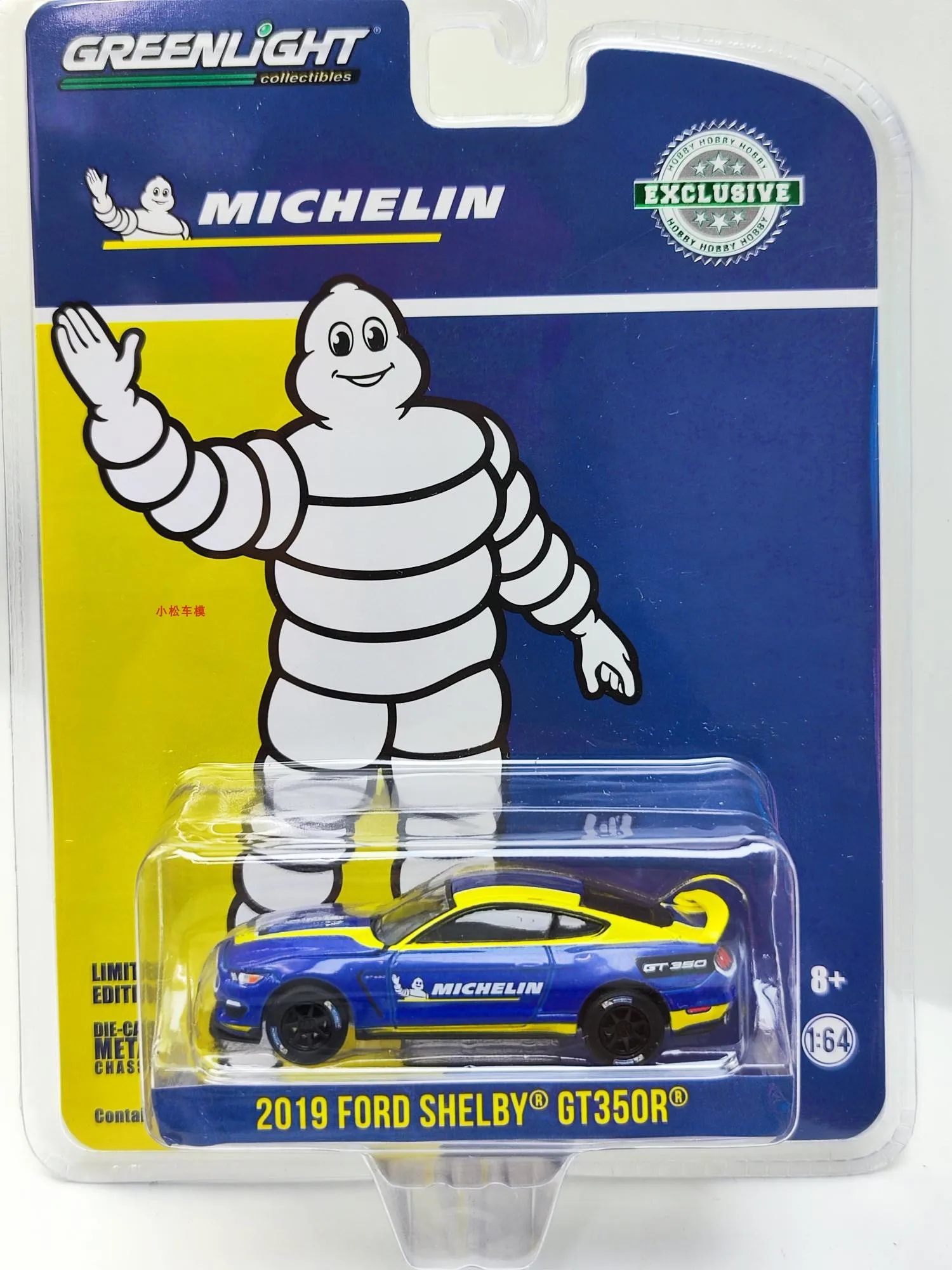 Model1:64 2019 Ford Shelby GT350R - Michelin Tire Racing Car Model