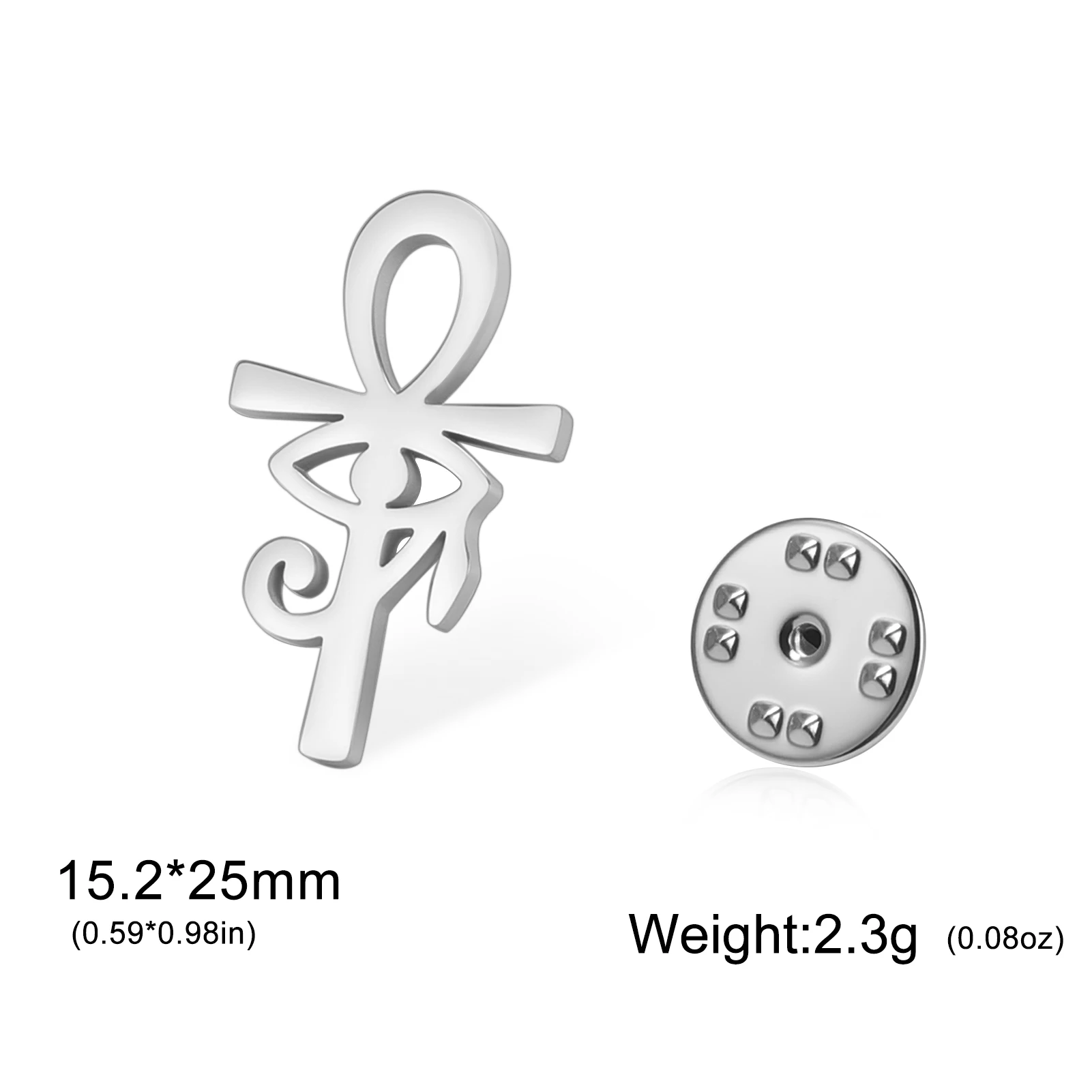 Sipuris Egyptian Cross Brooch For Women Men Stainless Steel Vintage Eye of Horus Brooch Pin Badge Jewelry Party Gifts Wholesale - Image 6