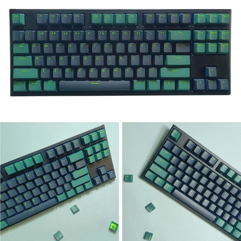 

117 шт. двойные колпачки для ключей, зеленый, черный, двухцветный инъекционный OEM-профиль, колпачок для ключей